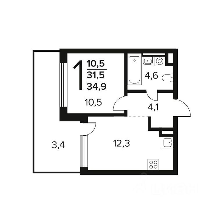 Apartment Sale, 34.9 sq. m. at Novye Vatutinki. Kvartal u vody, mikrorayon Zarechny, zhiloy rayon Novyye Vatutinki, Troitsk District, Moscow, Russia #1 Apartment Sale, 34.9 sq. m. at Novye Vatutinki. Kvartal u vody, mikrorayon Zarechny, zhiloy rayon Novyye Vatutinki, Troitsk District, Moscow, Russia #1