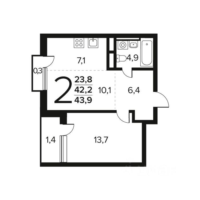 1-BD Apartment Sale, 43.9 sq. m. at Novye Vatutinki. Kvartal u vody, mikrorayon Zarechny, zhiloy rayon Novyye Vatutinki, Troitsk District, Moscow, Russia #1 1-BD Apartment Sale, 43.9 sq. m. at Novye Vatutinki. Kvartal u vody, mikrorayon Zarechny, zhiloy rayon Novyye Vatutinki, Troitsk District, Moscow, Russia #1