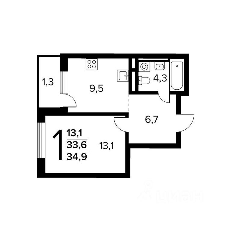 Apartment Sale, 34.9 sq. m. at Novye Vatutinki. Kvartal u vody, mikrorayon Zarechny, zhiloy rayon Novyye Vatutinki, Troitsk District, Moscow, Russia #1 Apartment Sale, 34.9 sq. m. at Novye Vatutinki. Kvartal u vody, mikrorayon Zarechny, zhiloy rayon Novyye Vatutinki, Troitsk District, Moscow, Russia #1