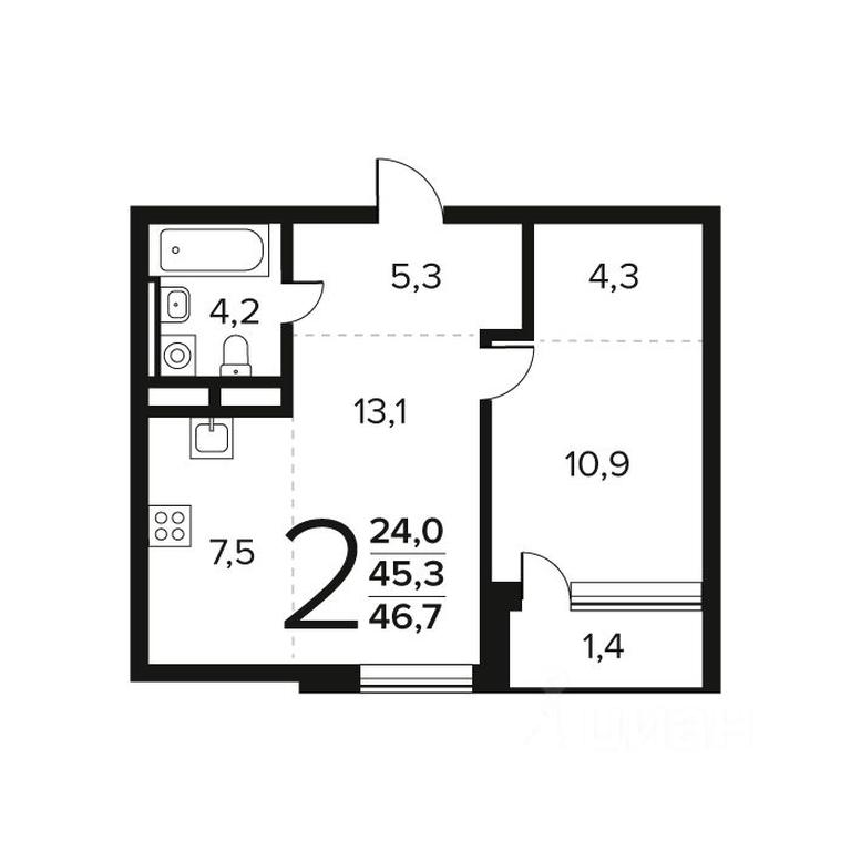 1-BD Apartment Sale, 46.7 sq. m. at Novye Vatutinki. Kvartal u vody, mikrorayon Zarechny, zhiloy rayon Novyye Vatutinki, Troitsk District, Moscow, Russia #1 1-BD Apartment Sale, 46.7 sq. m. at Novye Vatutinki. Kvartal u vody, mikrorayon Zarechny, zhiloy rayon Novyye Vatutinki, Troitsk District, Moscow, Russia #1
