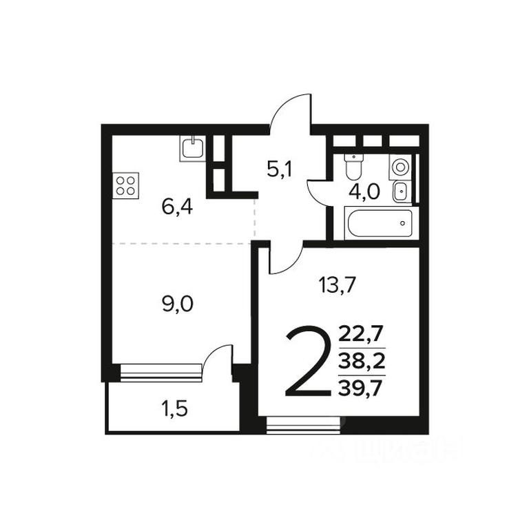 1-BD Apartment Sale, 39.7 sq. m. at Novye Vatutinki. Kvartal u vody, mikrorayon Zarechny, zhiloy rayon Novyye Vatutinki, Troitsk District, Moscow, Russia #1 1-BD Apartment Sale, 39.7 sq. m. at Novye Vatutinki. Kvartal u vody, mikrorayon Zarechny, zhiloy rayon Novyye Vatutinki, Troitsk District, Moscow, Russia #1