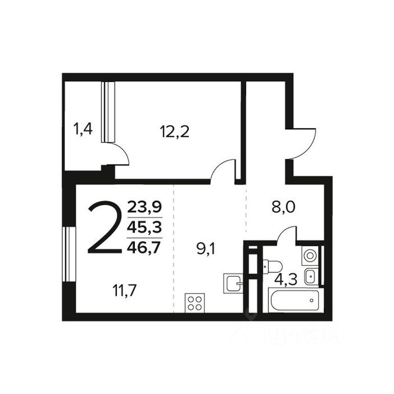 1-BD Apartment Sale, 46.7 sq. m. at Novye Vatutinki. Kvartal u vody, mikrorayon Zarechny, zhiloy rayon Novyye Vatutinki, Troitsk District, Moscow, Russia #1 1-BD Apartment Sale, 46.7 sq. m. at Novye Vatutinki. Kvartal u vody, mikrorayon Zarechny, zhiloy rayon Novyye Vatutinki, Troitsk District, Moscow, Russia #1