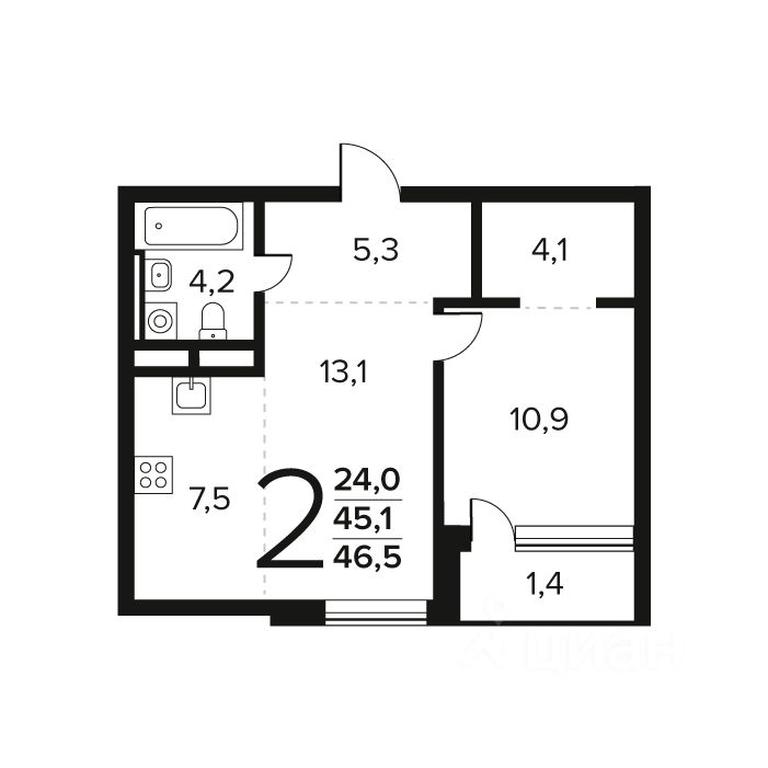 1-BD Apartment Sale, 46.5平方米 at Novye Vatutinki. Kvartal u vody, mikrorayon Zarechny, zhiloy rayon Novyye Vatutinki, Troitsk District, Moscow, Russia #1 1-BD Apartment Sale, 46.5平方米 at Novye Vatutinki. Kvartal u vody, mikrorayon Zarechny, zhiloy rayon Novyye Vatutinki, Troitsk District, Moscow, Russia #1