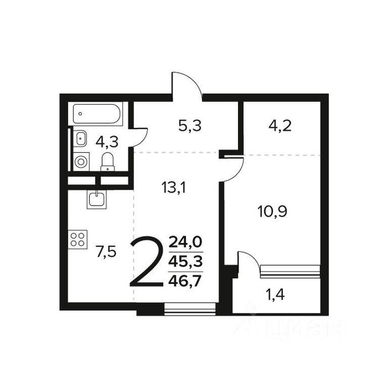 1-BD Apartment Sale, 46.7 sq. m. at Novye Vatutinki. Kvartal u vody, mikrorayon Zarechny, zhiloy rayon Novyye Vatutinki, Troitsk District, Moscow, Russia #1 1-BD Apartment Sale, 46.7 sq. m. at Novye Vatutinki. Kvartal u vody, mikrorayon Zarechny, zhiloy rayon Novyye Vatutinki, Troitsk District, Moscow, Russia #1