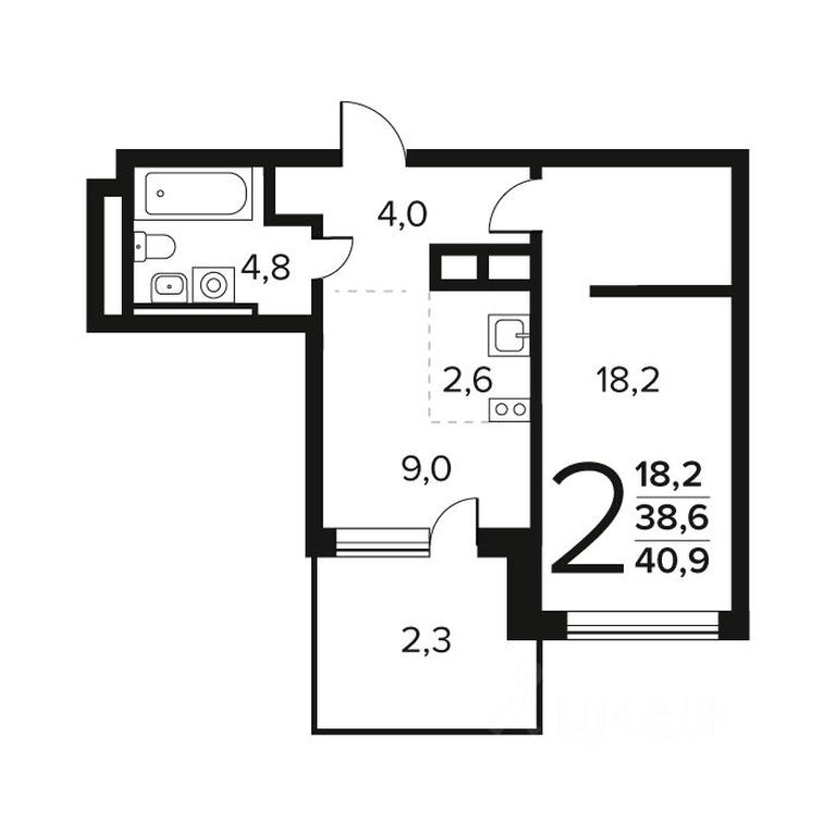 1-BD Apartment Sale, 40.9平方米 at Novye Vatutinki. Kvartal u vody, mikrorayon Zarechny, zhiloy rayon Novyye Vatutinki, Troitsk District, Moscow, Russia #1 1-BD Apartment Sale, 40.9平方米 at Novye Vatutinki. Kvartal u vody, mikrorayon Zarechny, zhiloy rayon Novyye Vatutinki, Troitsk District, Moscow, Russia #1