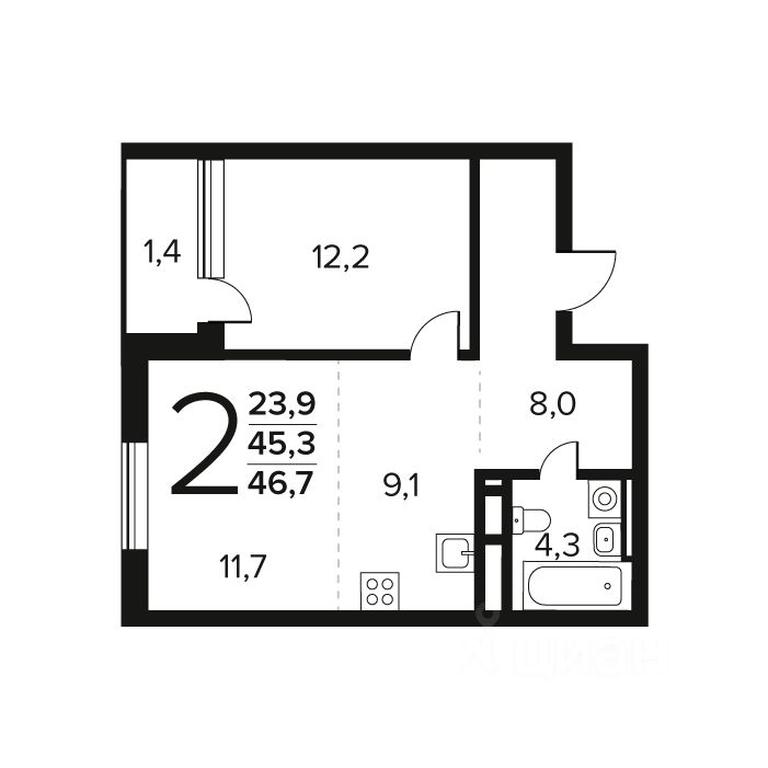 1-BD Apartment Sale, 46.7 sq. m. at Novye Vatutinki. Kvartal u vody, mikrorayon Zarechny, zhiloy rayon Novyye Vatutinki, Troitsk District, Moscow, Russia #1 1-BD Apartment Sale, 46.7 sq. m. at Novye Vatutinki. Kvartal u vody, mikrorayon Zarechny, zhiloy rayon Novyye Vatutinki, Troitsk District, Moscow, Russia #1