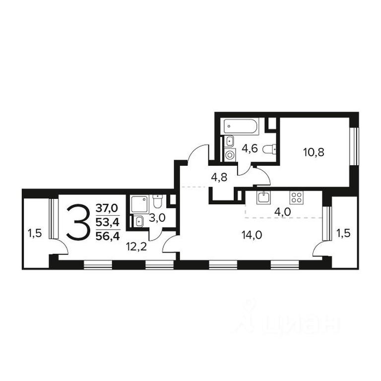 2-BD Apartment Sale, 56.4 sq. m. at Novye Vatutinki. Kvartal u vody, mikrorayon Zarechny, zhiloy rayon Novyye Vatutinki, Troitsk District, Moscow, Russia #1 2-BD Apartment Sale, 56.4 sq. m. at Novye Vatutinki. Kvartal u vody, mikrorayon Zarechny, zhiloy rayon Novyye Vatutinki, Troitsk District, Moscow, Russia #1