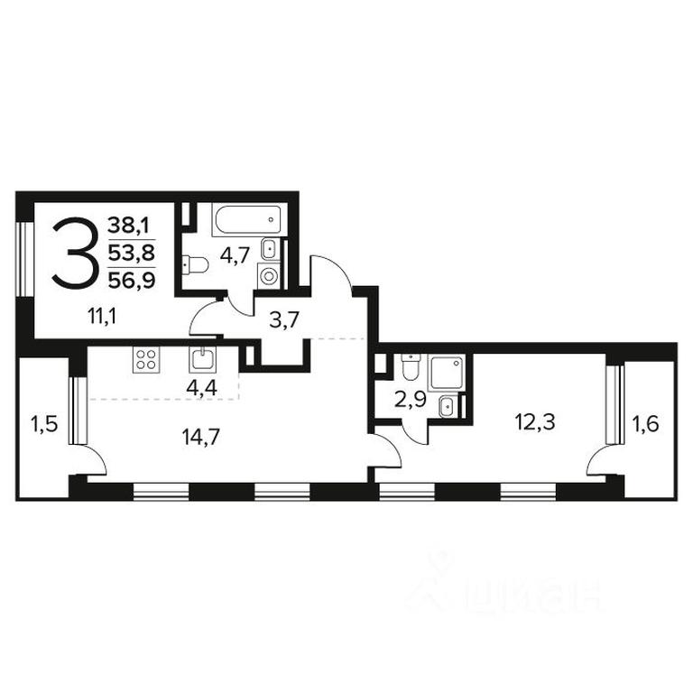 2-BD Apartment Sale, 56.9 sq. m. at Novye Vatutinki. Kvartal u vody, mikrorayon Zarechny, zhiloy rayon Novyye Vatutinki, Troitsk District, Moscow, Russia #1 2-BD Apartment Sale, 56.9 sq. m. at Novye Vatutinki. Kvartal u vody, mikrorayon Zarechny, zhiloy rayon Novyye Vatutinki, Troitsk District, Moscow, Russia #1