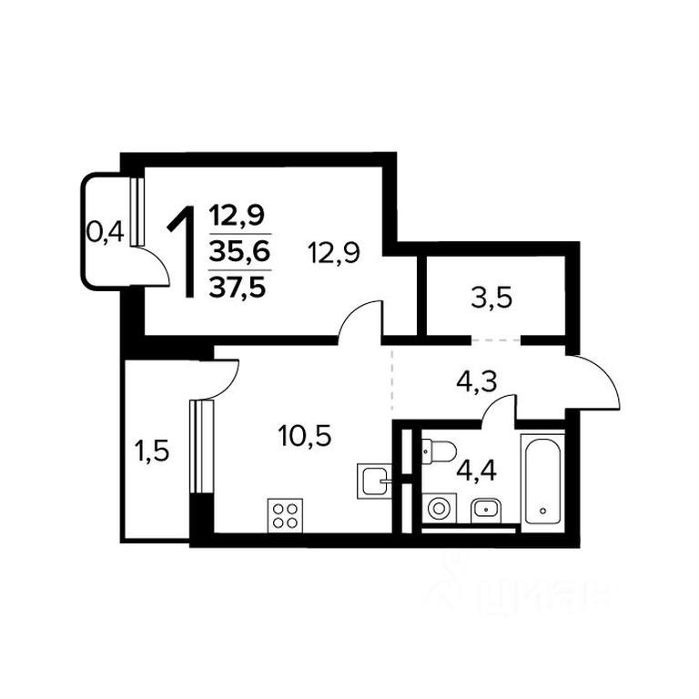 Apartment Sale, 37.5 sq. m. at Novye Vatutinki. Kvartal u vody, mikrorayon Zarechny, zhiloy rayon Novyye Vatutinki, Troitsk District, Moscow, Russia #1 Apartment Sale, 37.5 sq. m. at Novye Vatutinki. Kvartal u vody, mikrorayon Zarechny, zhiloy rayon Novyye Vatutinki, Troitsk District, Moscow, Russia #1
