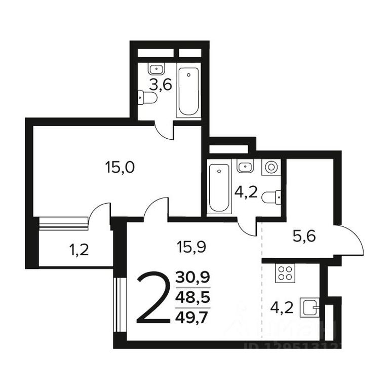 1-BD Apartment Sale, 49.7 sq. m. at Novye Vatutinki. Kvartal u vody, mikrorayon Zarechny, zhiloy rayon Novyye Vatutinki, Troitsk District, Moscow, Russia #1 1-BD Apartment Sale, 49.7 sq. m. at Novye Vatutinki. Kvartal u vody, mikrorayon Zarechny, zhiloy rayon Novyye Vatutinki, Troitsk District, Moscow, Russia #1