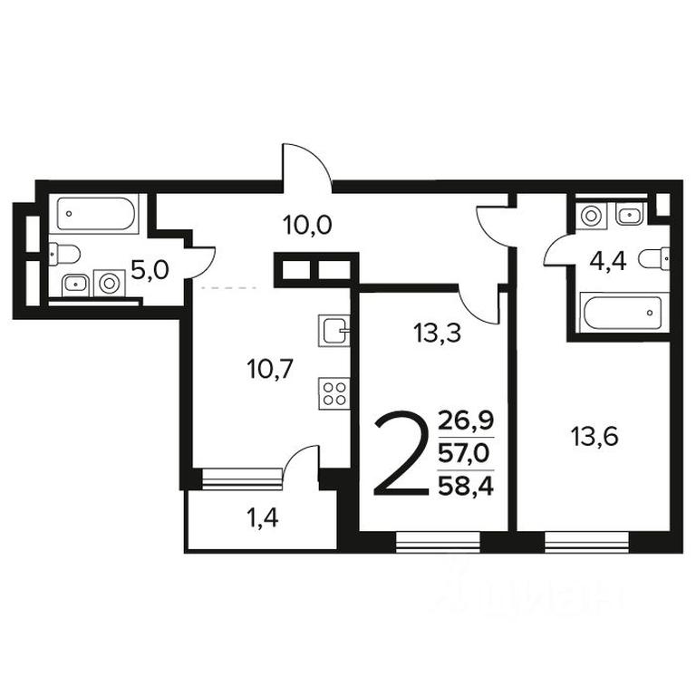 1-BD Apartment Sale, 58.4 sq. m. at Novye Vatutinki. Kvartal u vody, mikrorayon Zarechny, zhiloy rayon Novyye Vatutinki, Troitsk District, Moscow, Russia #1 1-BD Apartment Sale, 58.4 sq. m. at Novye Vatutinki. Kvartal u vody, mikrorayon Zarechny, zhiloy rayon Novyye Vatutinki, Troitsk District, Moscow, Russia #1