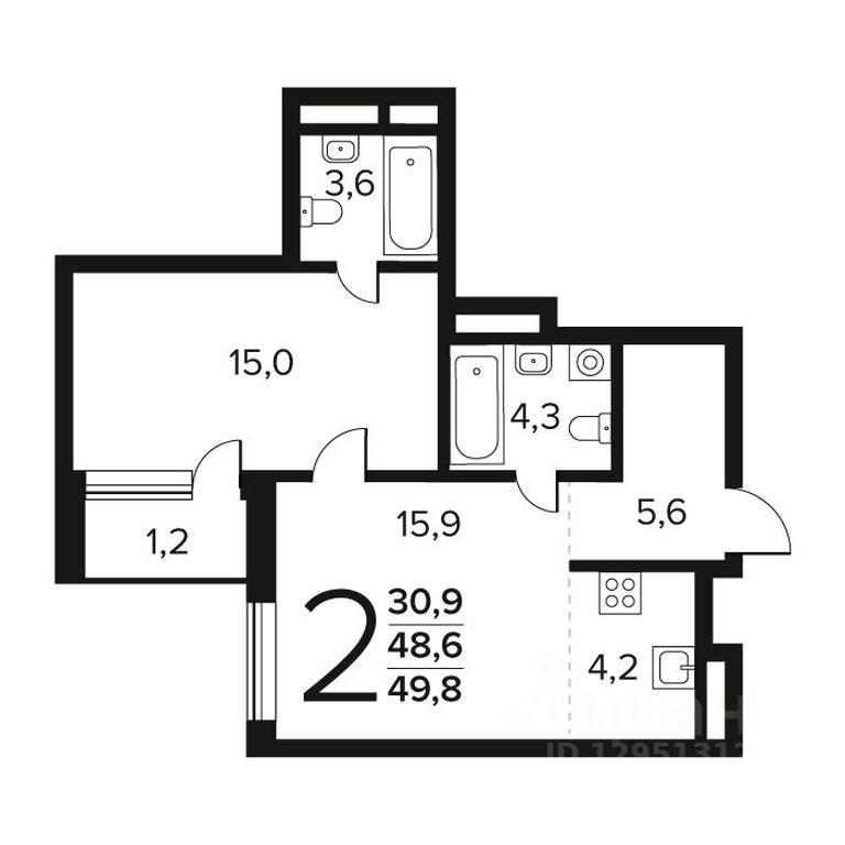 1-BD Apartment Sale, 49.8 sq. m. at Novye Vatutinki. Kvartal u vody, mikrorayon Zarechny, zhiloy rayon Novyye Vatutinki, Troitsk District, Moscow, Russia #1 1-BD Apartment Sale, 49.8 sq. m. at Novye Vatutinki. Kvartal u vody, mikrorayon Zarechny, zhiloy rayon Novyye Vatutinki, Troitsk District, Moscow, Russia #1