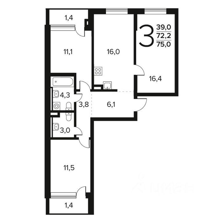 2-BD Apartment Sale, 75平方米 at Novye Vatutinki. Kvartal u vody, mikrorayon Zarechny, zhiloy rayon Novyye Vatutinki, Troitsk District, Moscow, Russia #1 2-BD Apartment Sale, 75平方米 at Novye Vatutinki. Kvartal u vody, mikrorayon Zarechny, zhiloy rayon Novyye Vatutinki, Troitsk District, Moscow, Russia #1