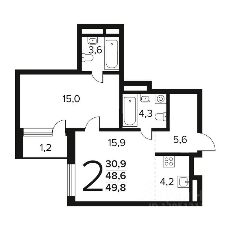 1-BD Apartment Sale, 49.8 sq. m. at Novye Vatutinki. Kvartal u vody, mikrorayon Zarechny, zhiloy rayon Novyye Vatutinki, Troitsk District, Moscow, Russia #1 1-BD Apartment Sale, 49.8 sq. m. at Novye Vatutinki. Kvartal u vody, mikrorayon Zarechny, zhiloy rayon Novyye Vatutinki, Troitsk District, Moscow, Russia #1