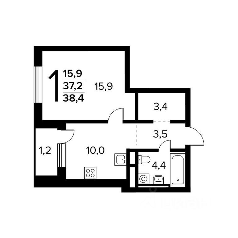 Apartment Sale, 38.4 sq. m. at Novye Vatutinki. Kvartal u vody, mikrorayon Zarechny, zhiloy rayon Novyye Vatutinki, Troitsk District, Moscow, Russia #1 Apartment Sale, 38.4 sq. m. at Novye Vatutinki. Kvartal u vody, mikrorayon Zarechny, zhiloy rayon Novyye Vatutinki, Troitsk District, Moscow, Russia #1