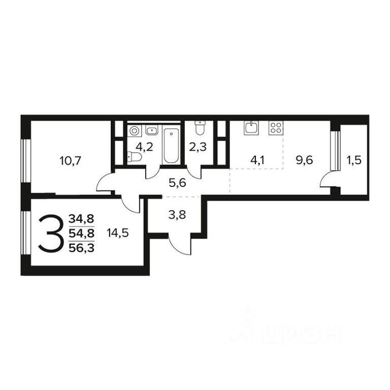 2-BD Apartment Sale, 56.3 sq. m. at Novye Vatutinki. Kvartal u vody, mikrorayon Zarechny, zhiloy rayon Novyye Vatutinki, Troitsk District, Moscow, Russia #1 2-BD Apartment Sale, 56.3 sq. m. at Novye Vatutinki. Kvartal u vody, mikrorayon Zarechny, zhiloy rayon Novyye Vatutinki, Troitsk District, Moscow, Russia #1