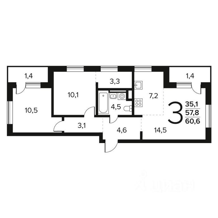 2-BD Apartment Sale, 60.6 sq. m. at Novye Vatutinki. Kvartal u vody, mikrorayon Zarechny, zhiloy rayon Novyye Vatutinki, Troitsk District, Moscow, Russia #1 2-BD Apartment Sale, 60.6 sq. m. at Novye Vatutinki. Kvartal u vody, mikrorayon Zarechny, zhiloy rayon Novyye Vatutinki, Troitsk District, Moscow, Russia #1