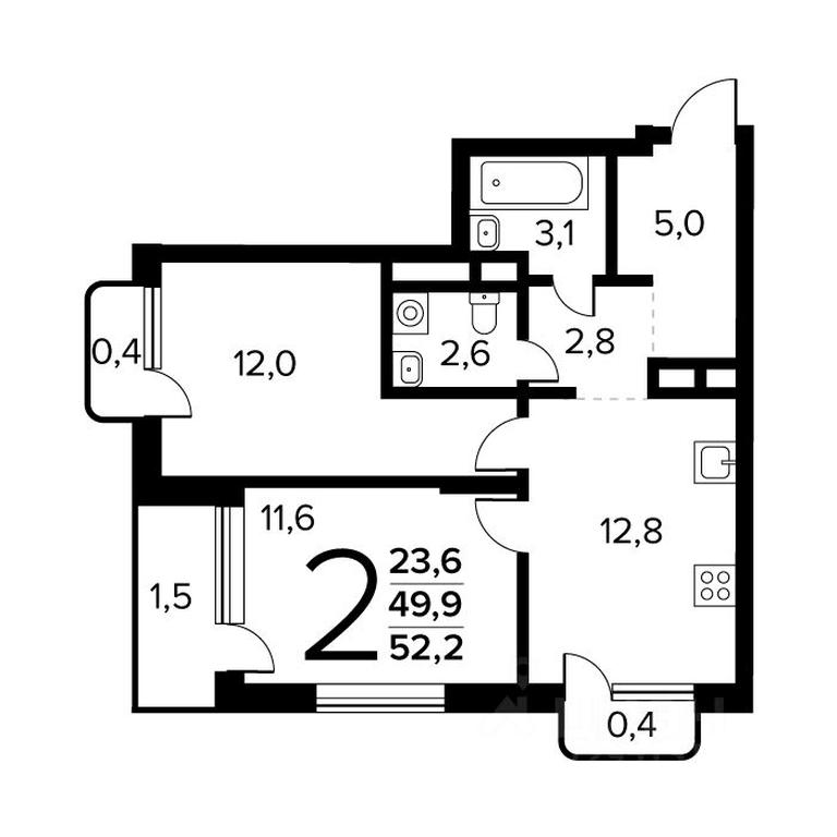 1-BD Apartment Sale, 52.2平方米 at Novye Vatutinki. Kvartal u vody, mikrorayon Zarechny, zhiloy rayon Novyye Vatutinki, Troitsk District, Moscow, Russia #1 1-BD Apartment Sale, 52.2平方米 at Novye Vatutinki. Kvartal u vody, mikrorayon Zarechny, zhiloy rayon Novyye Vatutinki, Troitsk District, Moscow, Russia #1