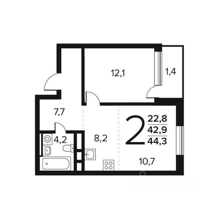 Продажа 1-комн. квартиры, 44,3 м² в ЖК «Новые Ватутинки. Квартал у воды », микрорайон Заречный, жилой район Новые Ватутинки, район Троицк, Москва, Россия #1 Продажа 1-комн. квартиры, 44,3 м² в ЖК «Новые Ватутинки. Квартал у воды », микрорайон Заречный, жилой район Новые Ватутинки, район Троицк, Москва, Россия #1