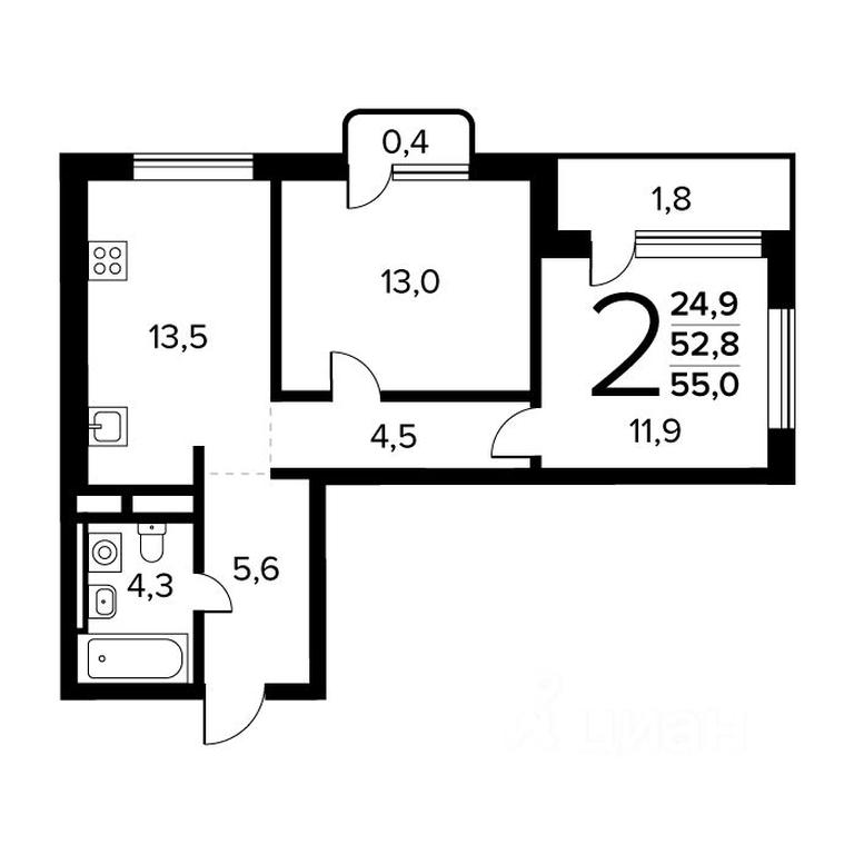 1-BD Apartment Sale, 55 sq. m. at Novye Vatutinki. Kvartal u vody, mikrorayon Zarechny, zhiloy rayon Novyye Vatutinki, Troitsk District, Moscow, Russia #1 1-BD Apartment Sale, 55 sq. m. at Novye Vatutinki. Kvartal u vody, mikrorayon Zarechny, zhiloy rayon Novyye Vatutinki, Troitsk District, Moscow, Russia #1
