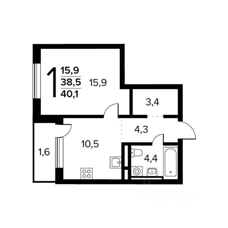 Apartment Sale, 40.1 sq. m. at Novye Vatutinki. Kvartal u vody, mikrorayon Zarechny, zhiloy rayon Novyye Vatutinki, Troitsk District, Moscow, Russia #1 Apartment Sale, 40.1 sq. m. at Novye Vatutinki. Kvartal u vody, mikrorayon Zarechny, zhiloy rayon Novyye Vatutinki, Troitsk District, Moscow, Russia #1