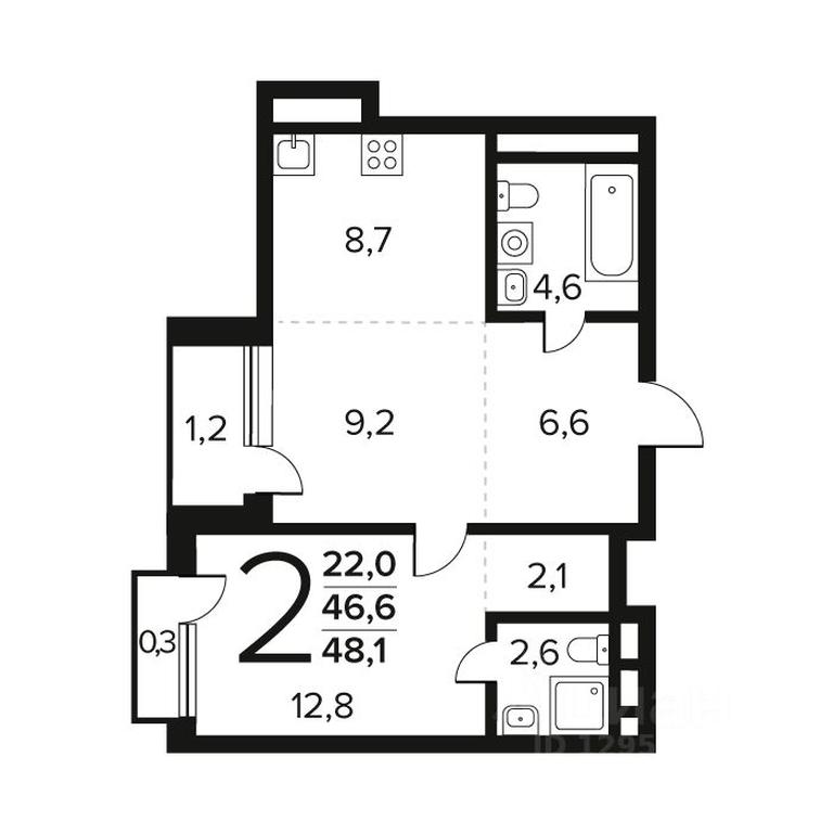 1-BD Apartment Sale, 48.1 sq. m. at Novye Vatutinki. Kvartal u vody, mikrorayon Zarechny, zhiloy rayon Novyye Vatutinki, Troitsk District, Moscow, Russia #1 1-BD Apartment Sale, 48.1 sq. m. at Novye Vatutinki. Kvartal u vody, mikrorayon Zarechny, zhiloy rayon Novyye Vatutinki, Troitsk District, Moscow, Russia #1