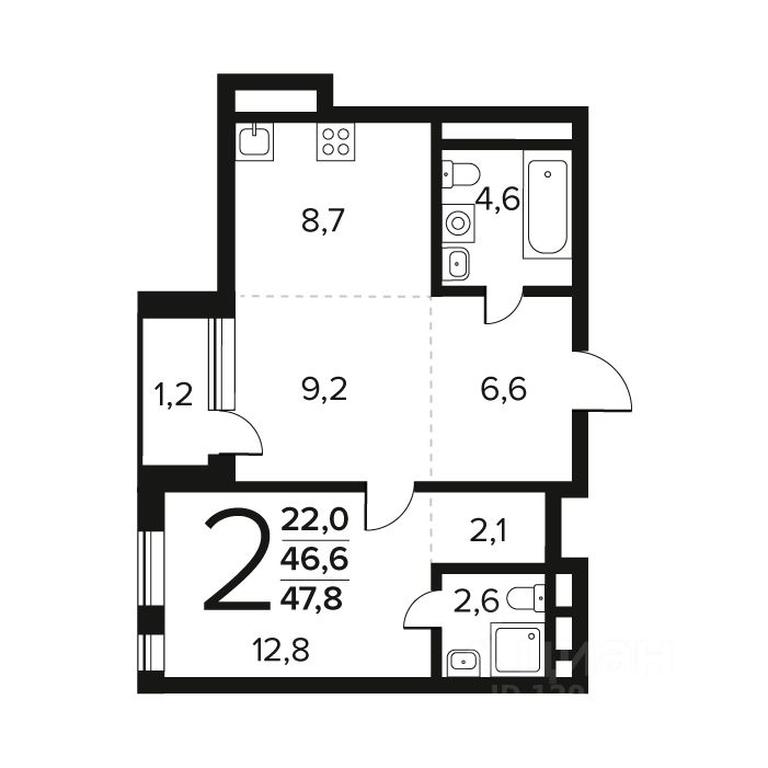 1-BD Apartment Sale, 47.8 sq. m. at Novye Vatutinki. Kvartal u vody, mikrorayon Zarechny, zhiloy rayon Novyye Vatutinki, Troitsk District, Moscow, Russia #1 1-BD Apartment Sale, 47.8 sq. m. at Novye Vatutinki. Kvartal u vody, mikrorayon Zarechny, zhiloy rayon Novyye Vatutinki, Troitsk District, Moscow, Russia #1