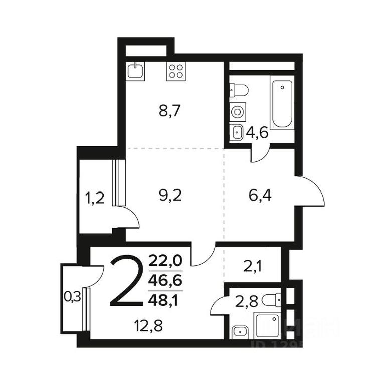 1-BD Apartment Sale, 48.1 sq. m. at Novye Vatutinki. Kvartal u vody, mikrorayon Zarechny, zhiloy rayon Novyye Vatutinki, Troitsk District, Moscow, Russia #1 1-BD Apartment Sale, 48.1 sq. m. at Novye Vatutinki. Kvartal u vody, mikrorayon Zarechny, zhiloy rayon Novyye Vatutinki, Troitsk District, Moscow, Russia #1