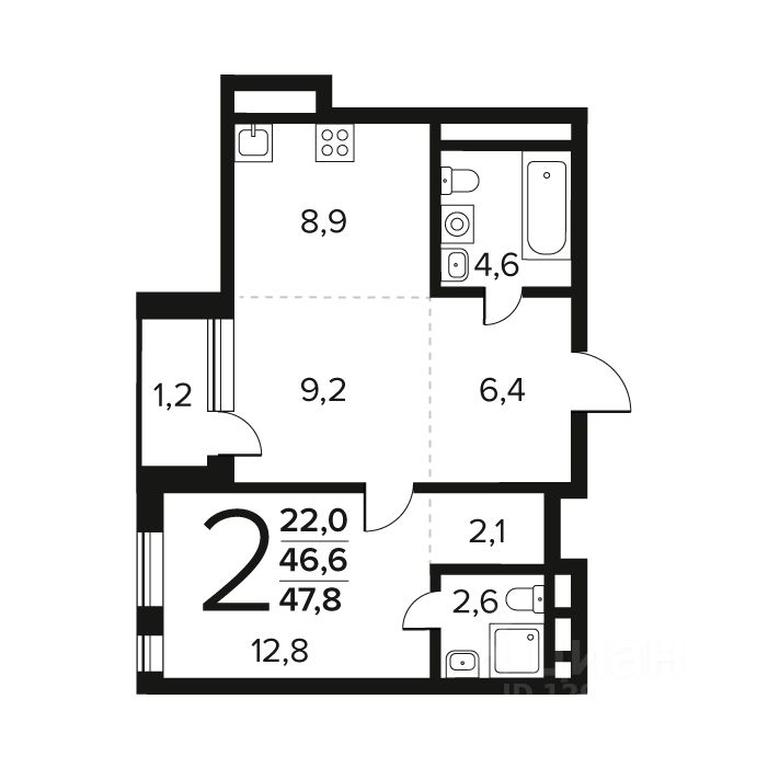 1-BD Apartment Sale, 47.8 sq. m. at Novye Vatutinki. Kvartal u vody, mikrorayon Zarechny, zhiloy rayon Novyye Vatutinki, Troitsk District, Moscow, Russia #1 1-BD Apartment Sale, 47.8 sq. m. at Novye Vatutinki. Kvartal u vody, mikrorayon Zarechny, zhiloy rayon Novyye Vatutinki, Troitsk District, Moscow, Russia #1
