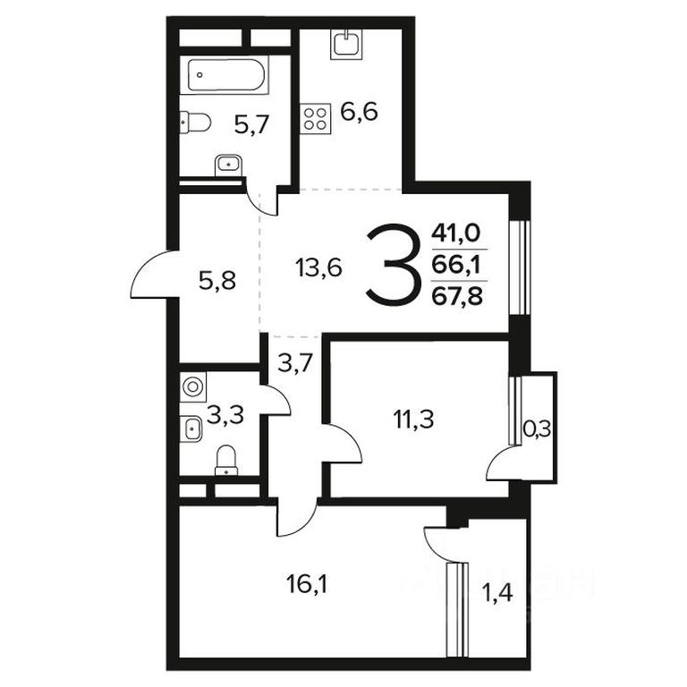 2-BD Apartment Sale, 67.8 sq. m. at Novye Vatutinki. Kvartal u vody, mikrorayon Zarechny, zhiloy rayon Novyye Vatutinki, Troitsk District, Moscow, Russia #1 2-BD Apartment Sale, 67.8 sq. m. at Novye Vatutinki. Kvartal u vody, mikrorayon Zarechny, zhiloy rayon Novyye Vatutinki, Troitsk District, Moscow, Russia #1