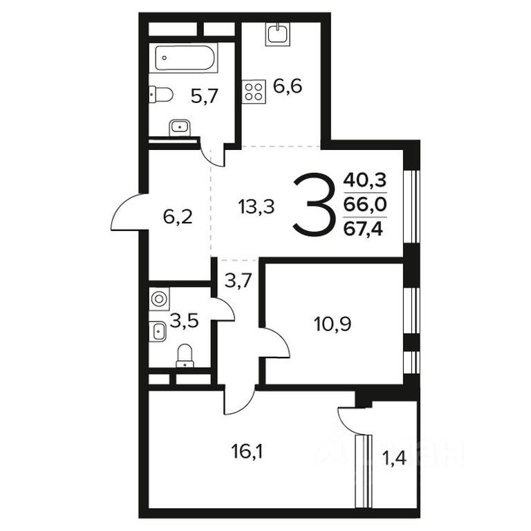 2-BD Apartment Sale, 67.4平方米 at Novye Vatutinki. Kvartal u vody, mikrorayon Zarechny, zhiloy rayon Novyye Vatutinki, Troitsk District, Moscow, Russia #1 2-BD Apartment Sale, 67.4平方米 at Novye Vatutinki. Kvartal u vody, mikrorayon Zarechny, zhiloy rayon Novyye Vatutinki, Troitsk District, Moscow, Russia #1