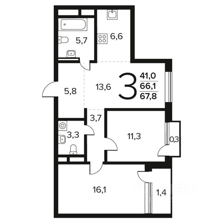2-BD Apartment Sale, 67.8 sq. m. at Novye Vatutinki. Kvartal u vody, mikrorayon Zarechny, zhiloy rayon Novyye Vatutinki, Troitsk District, Moscow, Russia #1 2-BD Apartment Sale, 67.8 sq. m. at Novye Vatutinki. Kvartal u vody, mikrorayon Zarechny, zhiloy rayon Novyye Vatutinki, Troitsk District, Moscow, Russia #1