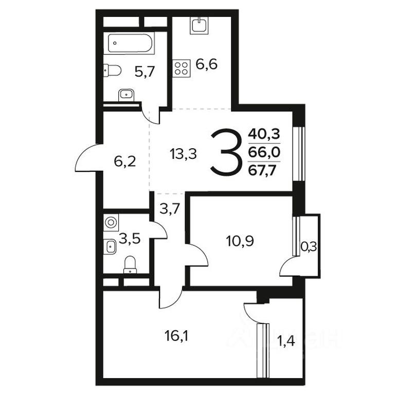2-BD Apartment Sale, 67.7平方米 at Novye Vatutinki. Kvartal u vody, mikrorayon Zarechny, zhiloy rayon Novyye Vatutinki, Troitsk District, Moscow, Russia #1 2-BD Apartment Sale, 67.7平方米 at Novye Vatutinki. Kvartal u vody, mikrorayon Zarechny, zhiloy rayon Novyye Vatutinki, Troitsk District, Moscow, Russia #1