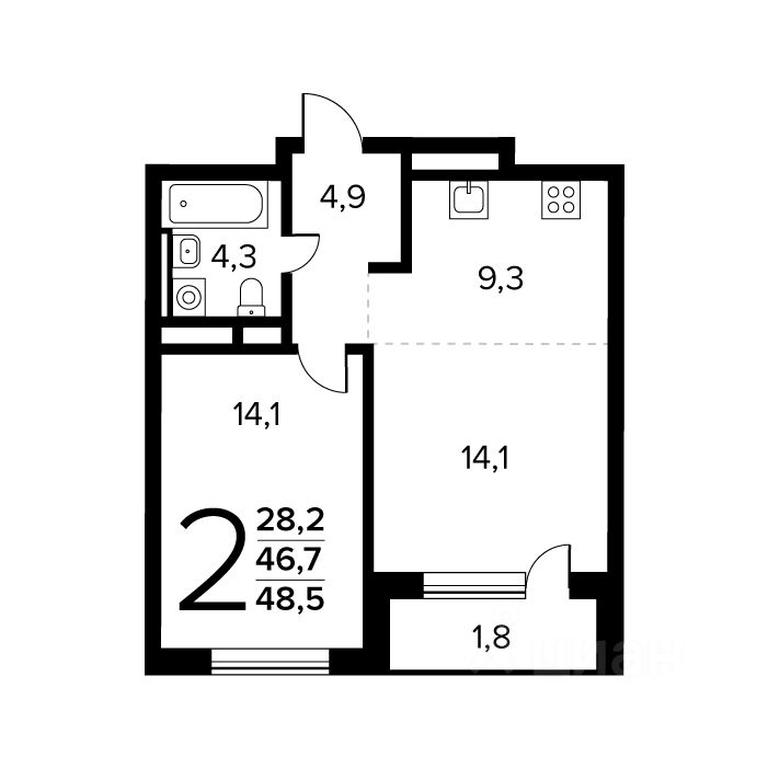 1-BD Apartment Sale, 48.5 sq. m. at Novye Vatutinki. Kvartal u vody, mikrorayon Zarechny, zhiloy rayon Novyye Vatutinki, Troitsk District, Moscow, Russia #1 1-BD Apartment Sale, 48.5 sq. m. at Novye Vatutinki. Kvartal u vody, mikrorayon Zarechny, zhiloy rayon Novyye Vatutinki, Troitsk District, Moscow, Russia #1