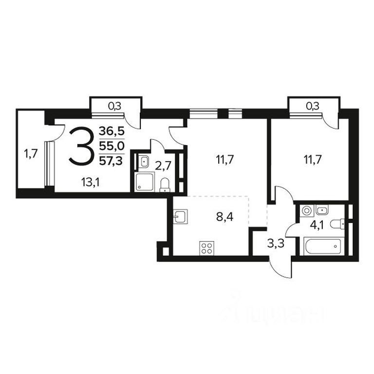 Продажа 2-комн. квартиры, 57,3 м² в ЖК «Новые Ватутинки. Квартал у воды », микрорайон Заречный, жилой район Новые Ватутинки, район Троицк, Москва, Россия #1 Продажа 2-комн. квартиры, 57,3 м² в ЖК «Новые Ватутинки. Квартал у воды », микрорайон Заречный, жилой район Новые Ватутинки, район Троицк, Москва, Россия #1