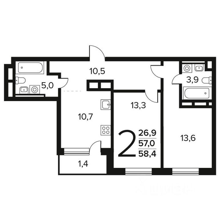1-BD Apartment Sale, 58.4 sq. m. at Novye Vatutinki. Kvartal u vody, mikrorayon Zarechny, zhiloy rayon Novyye Vatutinki, Troitsk District, Moscow, Russia #1 1-BD Apartment Sale, 58.4 sq. m. at Novye Vatutinki. Kvartal u vody, mikrorayon Zarechny, zhiloy rayon Novyye Vatutinki, Troitsk District, Moscow, Russia #1