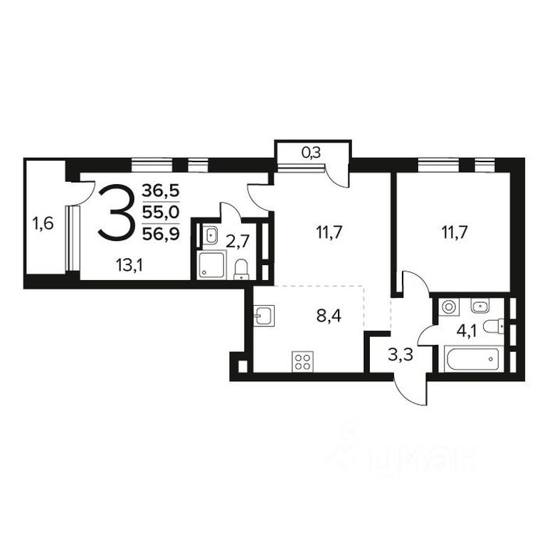 2-BD Apartment Sale, 56.9 sq. m. at Novye Vatutinki. Kvartal u vody, mikrorayon Zarechny, zhiloy rayon Novyye Vatutinki, Troitsk District, Moscow, Russia #1 2-BD Apartment Sale, 56.9 sq. m. at Novye Vatutinki. Kvartal u vody, mikrorayon Zarechny, zhiloy rayon Novyye Vatutinki, Troitsk District, Moscow, Russia #1