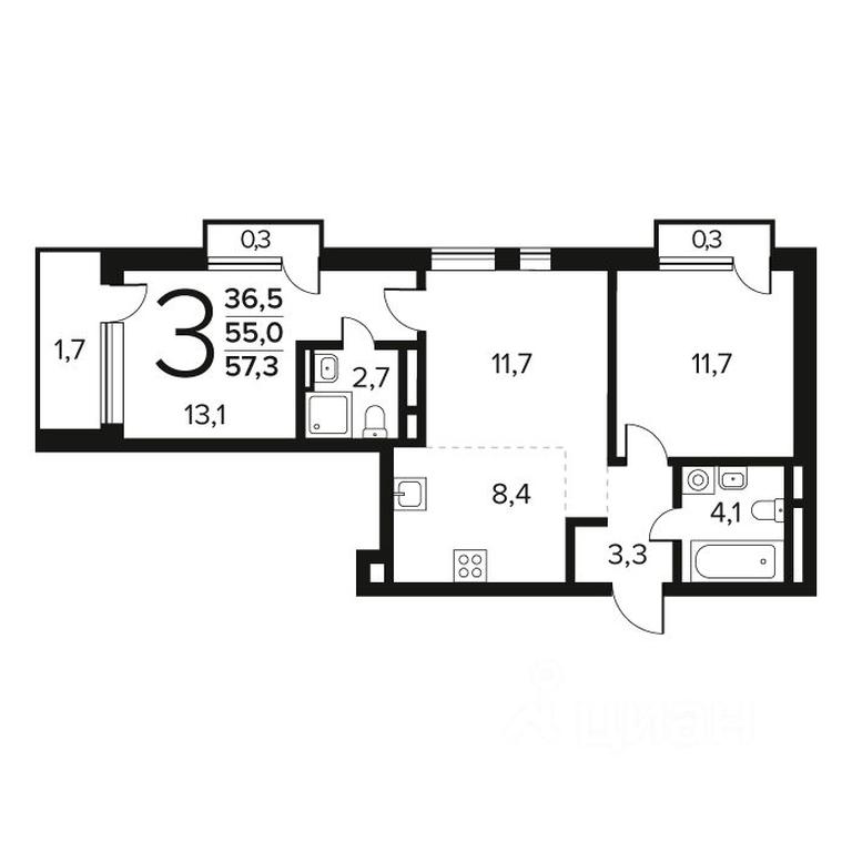 2-BD Apartment Sale, 57.3 sq. m. at Novye Vatutinki. Kvartal u vody, mikrorayon Zarechny, zhiloy rayon Novyye Vatutinki, Troitsk District, Moscow, Russia #1 2-BD Apartment Sale, 57.3 sq. m. at Novye Vatutinki. Kvartal u vody, mikrorayon Zarechny, zhiloy rayon Novyye Vatutinki, Troitsk District, Moscow, Russia #1