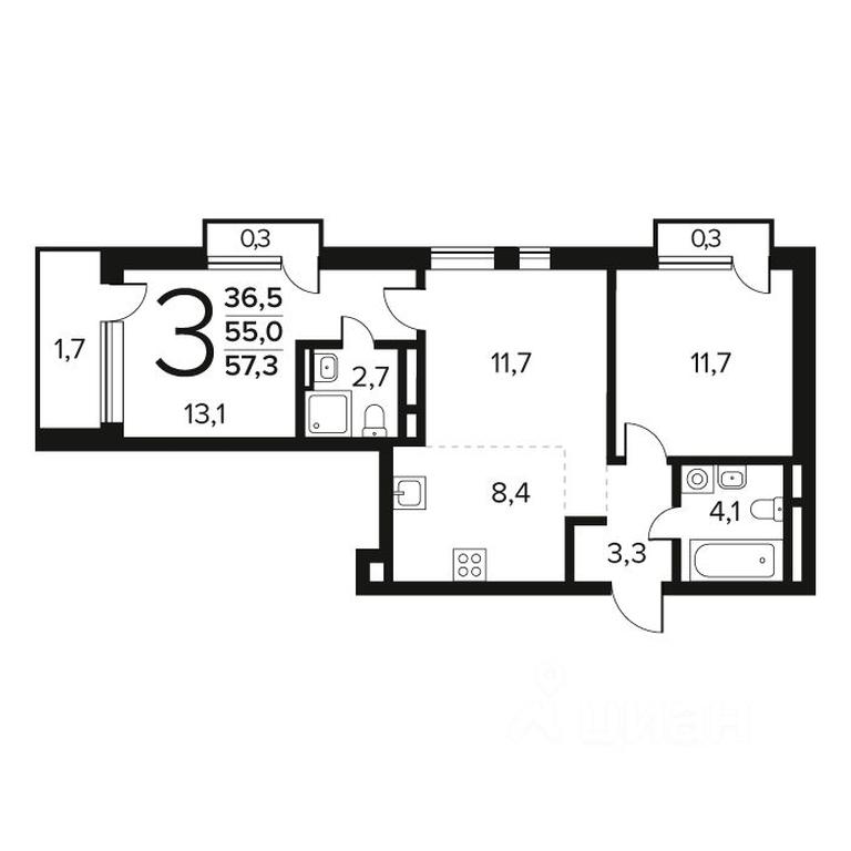 2-BD Apartment Sale, 57.3 sq. m. at Novye Vatutinki. Kvartal u vody, mikrorayon Zarechny, zhiloy rayon Novyye Vatutinki, Troitsk District, Moscow, Russia #1 2-BD Apartment Sale, 57.3 sq. m. at Novye Vatutinki. Kvartal u vody, mikrorayon Zarechny, zhiloy rayon Novyye Vatutinki, Troitsk District, Moscow, Russia #1