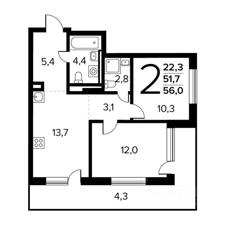 1-BD Apartment Sale, 56 sq. m. at Novye Vatutinki. Kvartal u vody, mikrorayon Zarechny, zhiloy rayon Novyye Vatutinki, Troitsk District, Moscow, Russia #1 1-BD Apartment Sale, 56 sq. m. at Novye Vatutinki. Kvartal u vody, mikrorayon Zarechny, zhiloy rayon Novyye Vatutinki, Troitsk District, Moscow, Russia #1