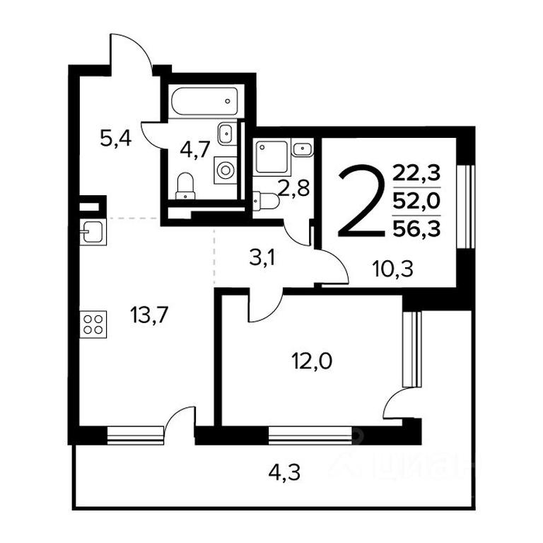 1-BD Apartment Sale, 56.3 sq. m. at Novye Vatutinki. Kvartal u vody, mikrorayon Zarechny, zhiloy rayon Novyye Vatutinki, Troitsk District, Moscow, Russia #1 1-BD Apartment Sale, 56.3 sq. m. at Novye Vatutinki. Kvartal u vody, mikrorayon Zarechny, zhiloy rayon Novyye Vatutinki, Troitsk District, Moscow, Russia #1