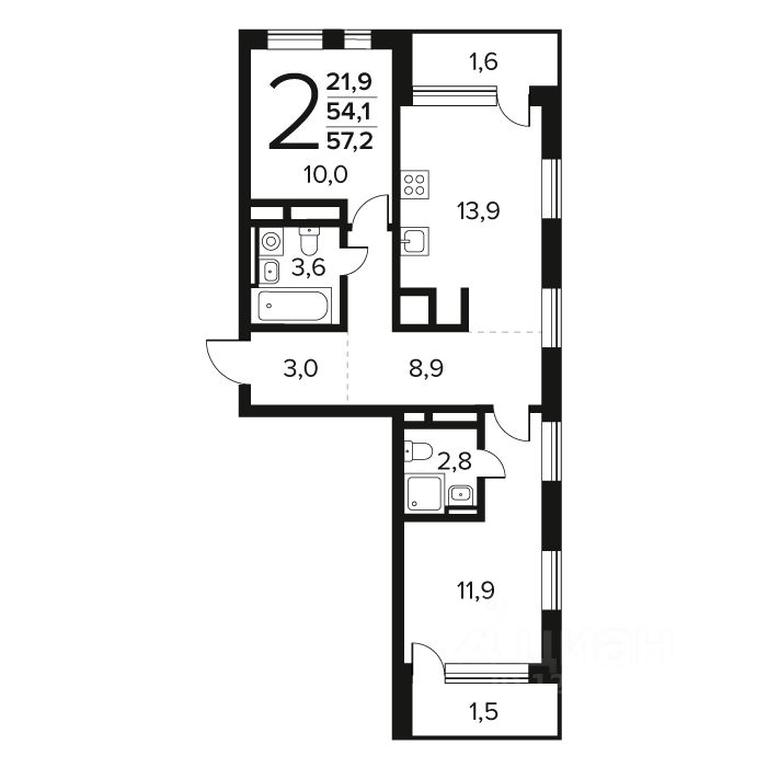 1-BD Apartment Sale, 57.2 sq. m. at Novye Vatutinki. Kvartal u vody, mikrorayon Zarechny, zhiloy rayon Novyye Vatutinki, Troitsk District, Moscow, Russia #1 1-BD Apartment Sale, 57.2 sq. m. at Novye Vatutinki. Kvartal u vody, mikrorayon Zarechny, zhiloy rayon Novyye Vatutinki, Troitsk District, Moscow, Russia #1