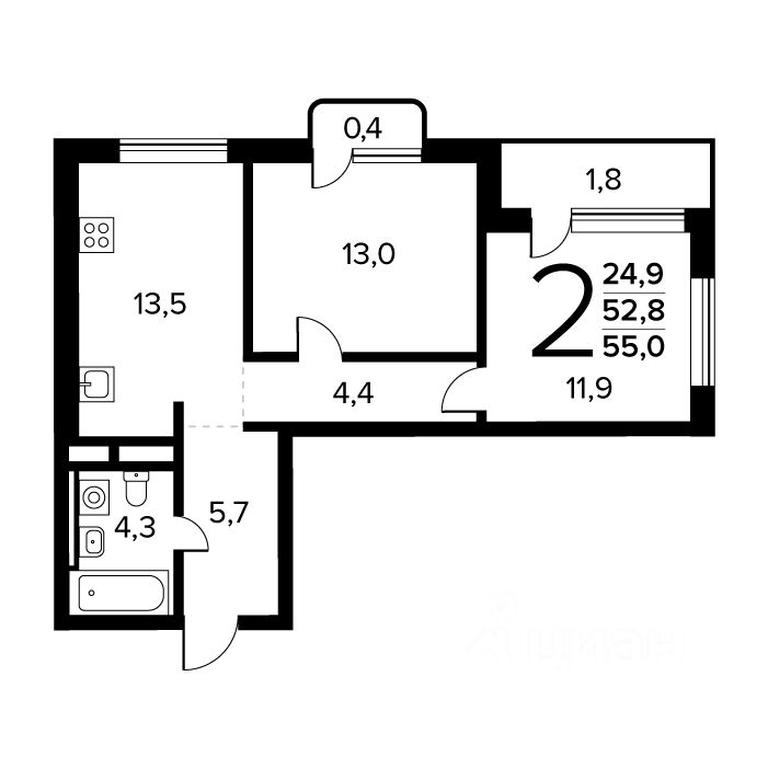 1-BD Apartment Sale, 55 sq. m. at Novye Vatutinki. Kvartal u vody, mikrorayon Zarechny, zhiloy rayon Novyye Vatutinki, Troitsk District, Moscow, Russia #1 1-BD Apartment Sale, 55 sq. m. at Novye Vatutinki. Kvartal u vody, mikrorayon Zarechny, zhiloy rayon Novyye Vatutinki, Troitsk District, Moscow, Russia #1