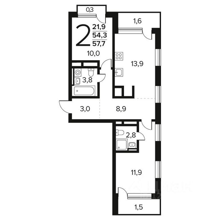 1-BD Apartment Sale, 57.7 sq. m. at Novye Vatutinki. Kvartal u vody, mikrorayon Zarechny, zhiloy rayon Novyye Vatutinki, Troitsk District, Moscow, Russia #1 1-BD Apartment Sale, 57.7 sq. m. at Novye Vatutinki. Kvartal u vody, mikrorayon Zarechny, zhiloy rayon Novyye Vatutinki, Troitsk District, Moscow, Russia #1