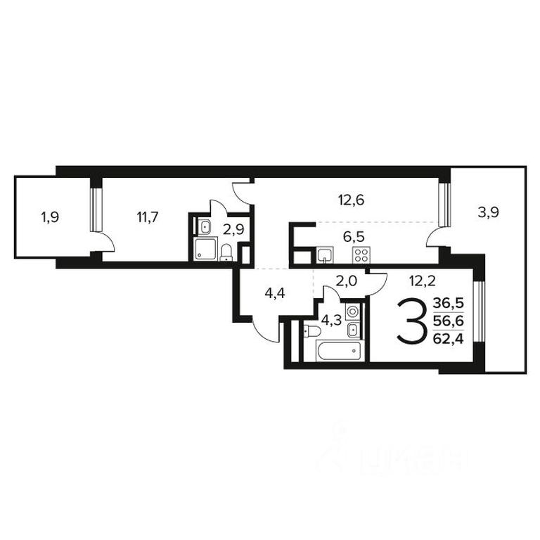 2-BD Apartment Sale, 62.4 sq. m. at Novye Vatutinki. Kvartal u vody, mikrorayon Zarechny, zhiloy rayon Novyye Vatutinki, Troitsk District, Moscow, Russia #1 2-BD Apartment Sale, 62.4 sq. m. at Novye Vatutinki. Kvartal u vody, mikrorayon Zarechny, zhiloy rayon Novyye Vatutinki, Troitsk District, Moscow, Russia #1