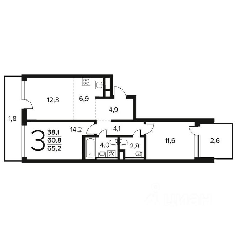 Продажа 2-комн. квартиры, 65,2 м² в ЖК «Новые Ватутинки. Квартал у воды », микрорайон Заречный, жилой район Новые Ватутинки, район Троицк, Москва, Россия #1 Продажа 2-комн. квартиры, 65,2 м² в ЖК «Новые Ватутинки. Квартал у воды », микрорайон Заречный, жилой район Новые Ватутинки, район Троицк, Москва, Россия #1