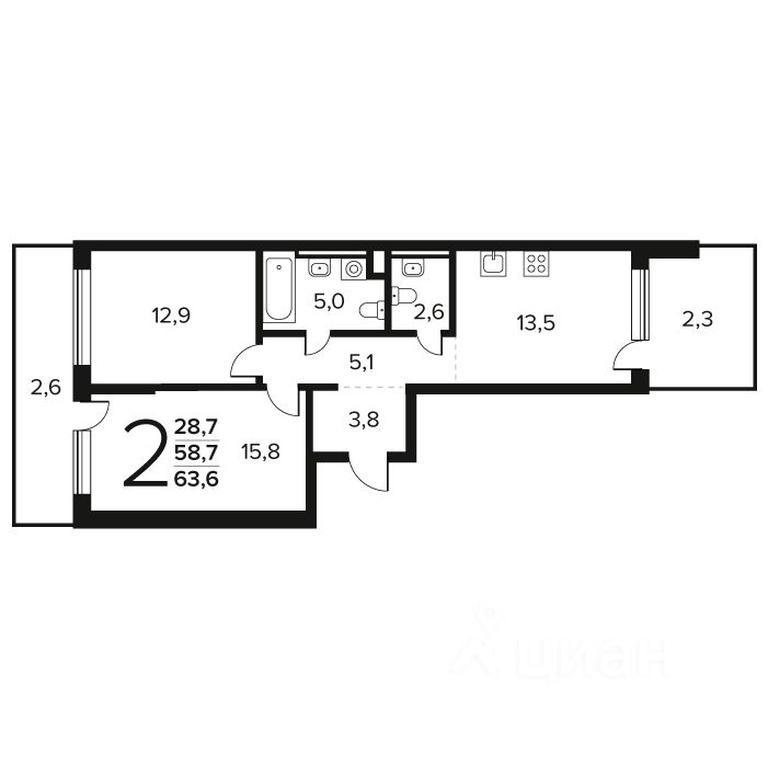 1-BD Apartment Sale, 63.6 sq. m. at Novye Vatutinki. Kvartal u vody, mikrorayon Zarechny, zhiloy rayon Novyye Vatutinki, Troitsk District, Moscow, Russia #1 1-BD Apartment Sale, 63.6 sq. m. at Novye Vatutinki. Kvartal u vody, mikrorayon Zarechny, zhiloy rayon Novyye Vatutinki, Troitsk District, Moscow, Russia #1