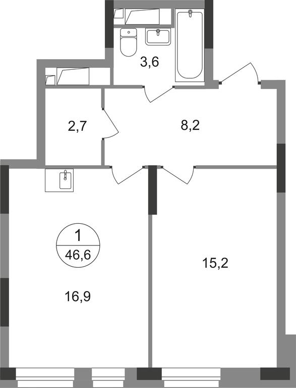 Apartment Sale, 46.6平方米 at Pervyi Moskovskiy, ulitsa Bianki, 1, Moskovskiy, Moscow, Russia #2 Apartment Sale, 46.6平方米 at Pervyi Moskovskiy, ulitsa Bianki, 1, Moskovskiy, Moscow, Russia #2