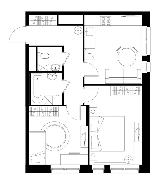 2-BD Apartment Sale, 51.5 sq. m. at Pervyi Moskovskiy, ulitsa Bianki, 1, Moskovskiy, Moscow, Russia #1