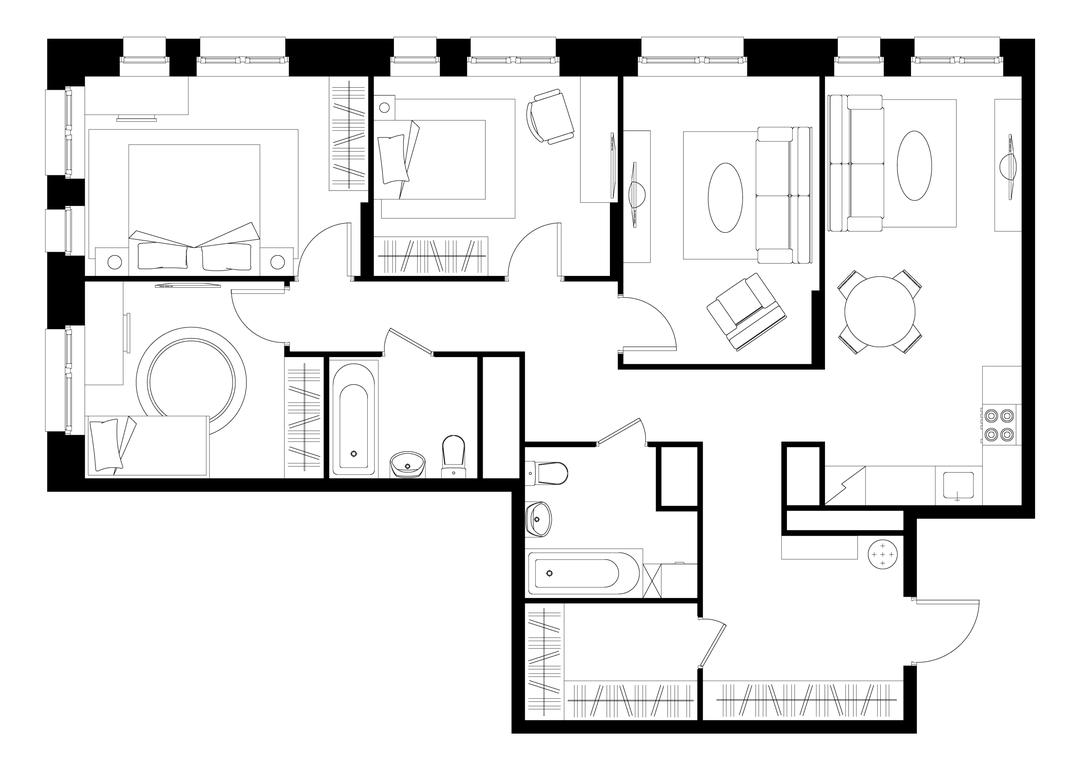 4-BD Apartment Sale, 102.4平方米 at Pervyi Moskovskiy, ulitsa Bianki, 1, Moskovskiy, Moscow, Russia #1
